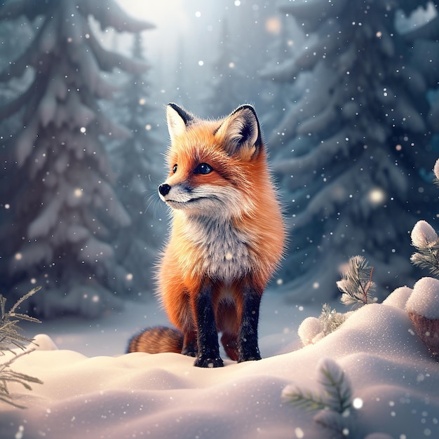 cute fox illustration