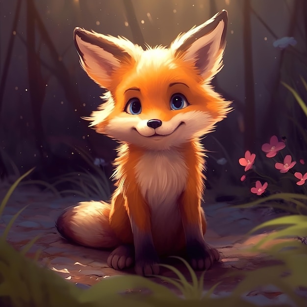 cute fox illustration