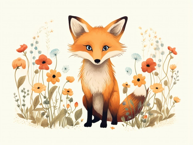 cute fox illustration