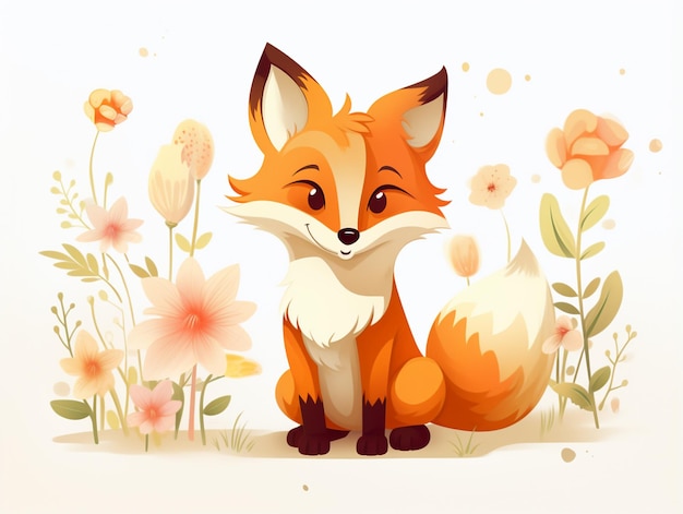 cute fox illustration