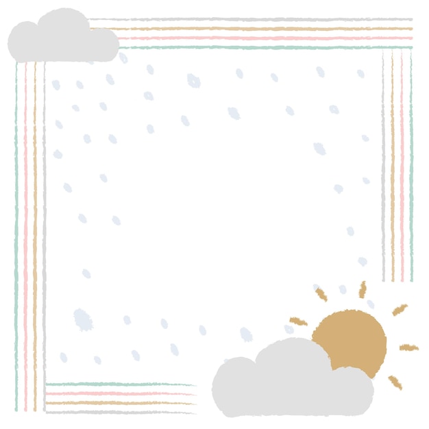 cute frame png clipart doodle rain border design