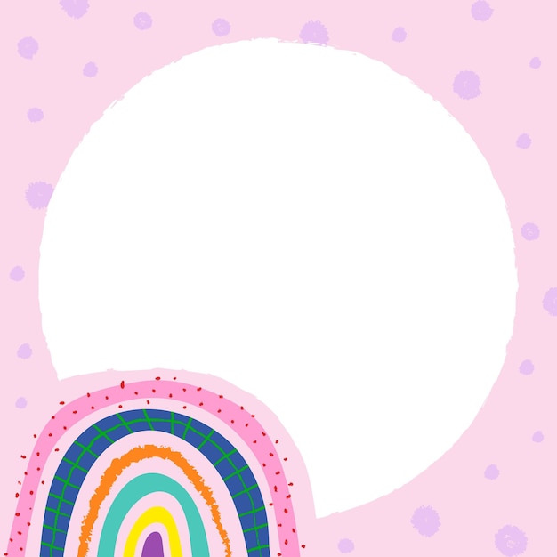 cute frame png sticker funky doodle rainbow border design