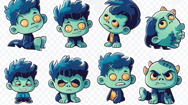 Photo cute frankenstein stickers collection