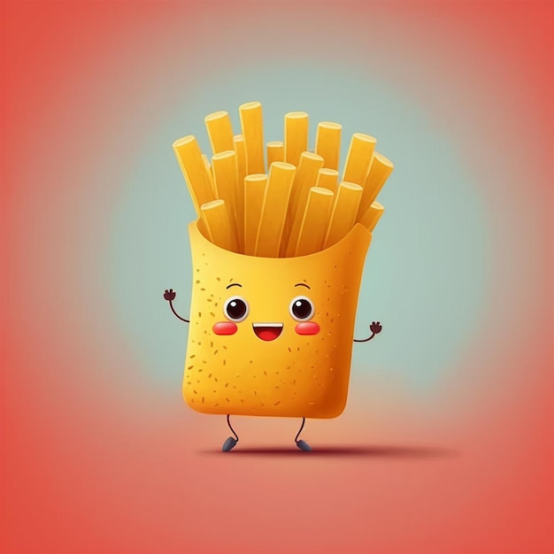 Cute French Fries Character