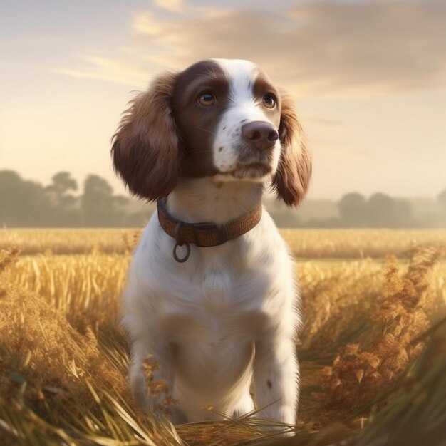 cute french spaniel dog Generative AI