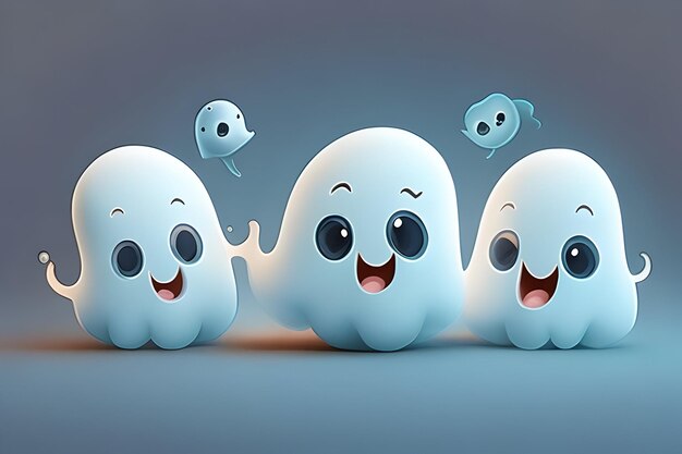 Cute friendly Halloween ghost