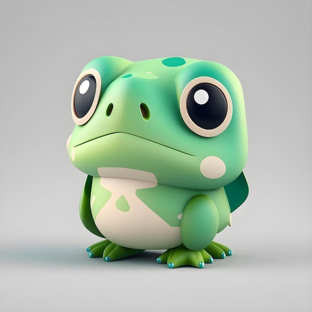 Cute frog character design generative ai