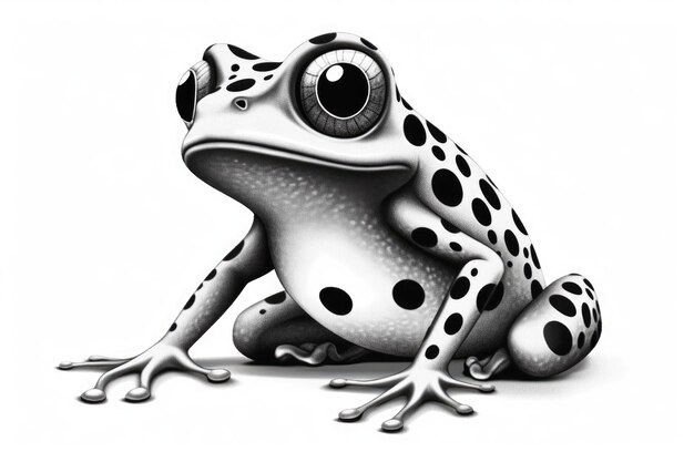 Cute Frog drawing on white background generative AI