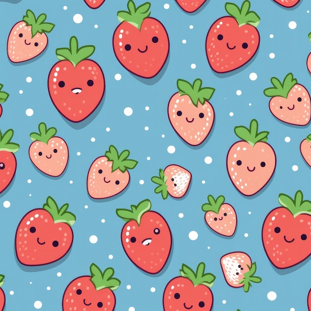 Photo cute fruity seamless pattern