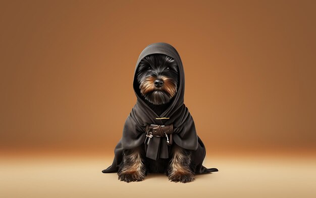 Cute and funny animal ninja backgroud with copy space for text