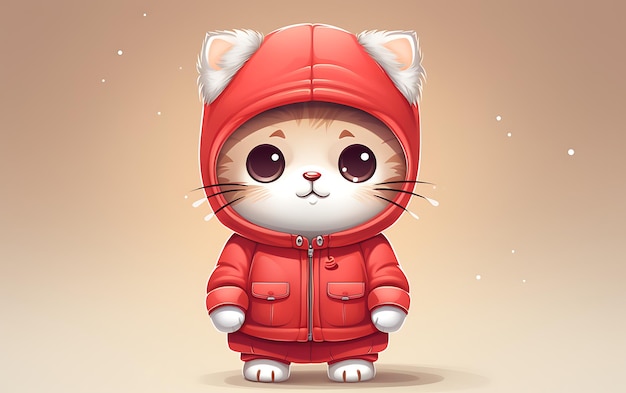 Cute and funny animal with santa claus costume Christmas animal background with copy space