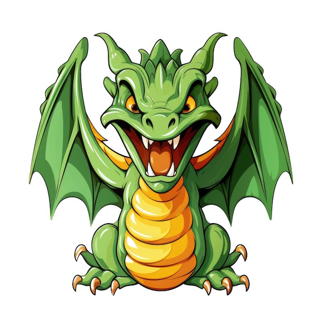 A cute and funny baby dragon in cartoon style