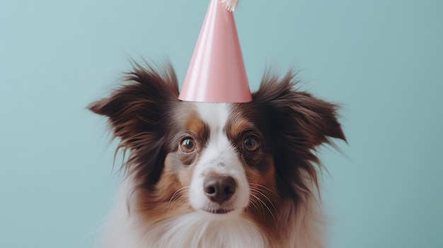 Cute funny birthday dog Illustration AI GenerativexA