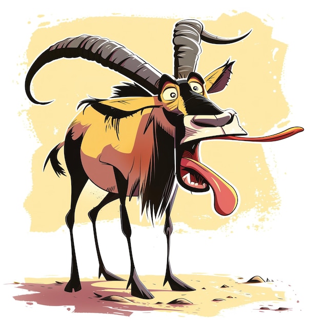 Cute Funny Cartoon Antelope Illustration for Children Book Generative AI
