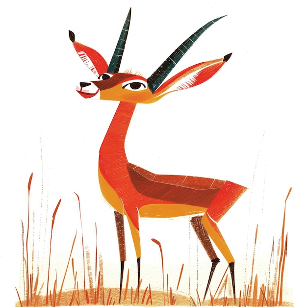 Foto caricature divertenti di antilopi per bambini libro generativa ai