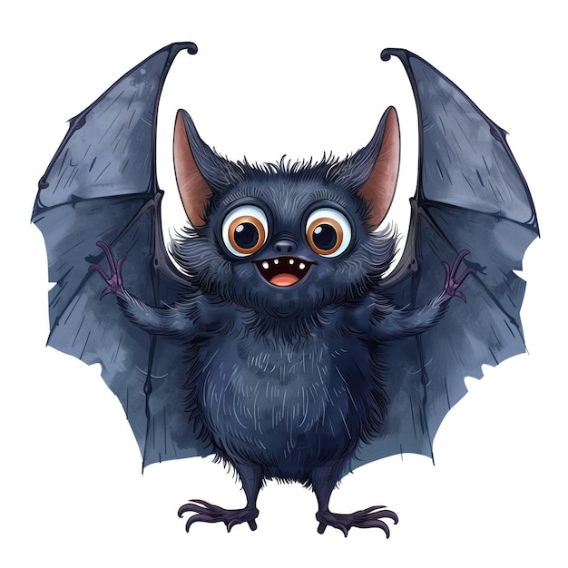 Cute Funny Cartoon Bat Illustration for Children Book Generative AI