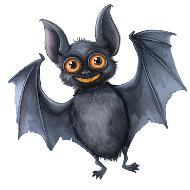 Cute Funny Cartoon Bat Illustration for Children Book Generative AI