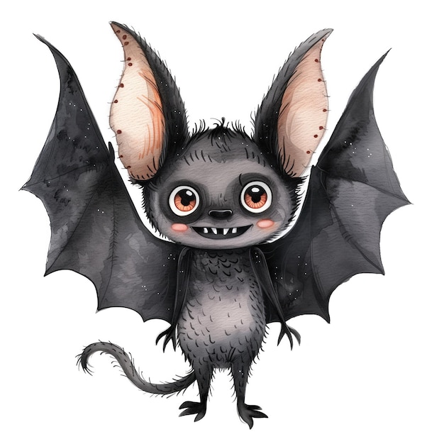 Cute Funny Cartoon Bat Illustration for Children Book Generative AI