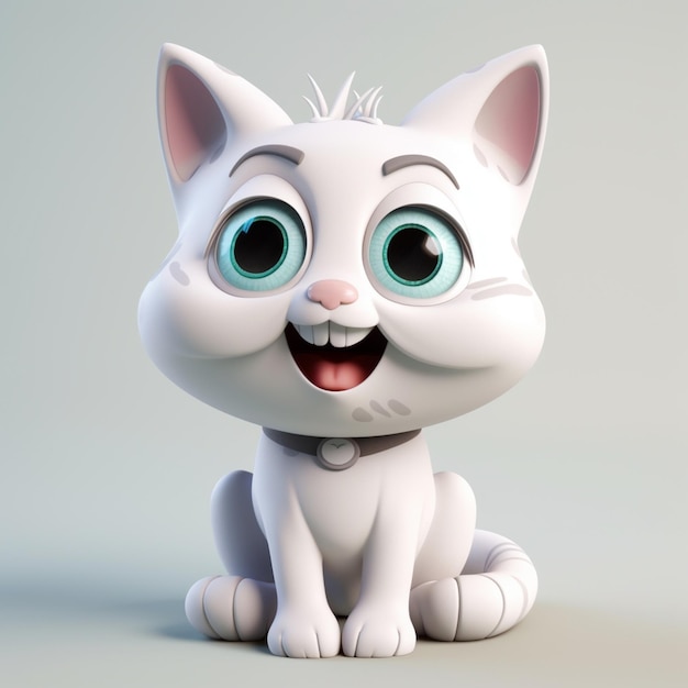 Cute funny cartoon cat with funny expression cartoon character smile face cat Generative AI