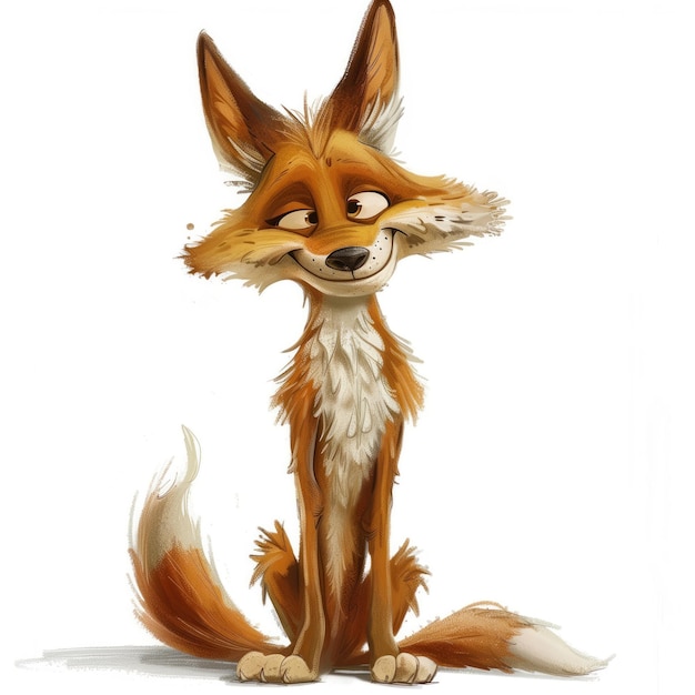 Cute Funny Cartoon Coyote Illustration for Children Book Generative AI