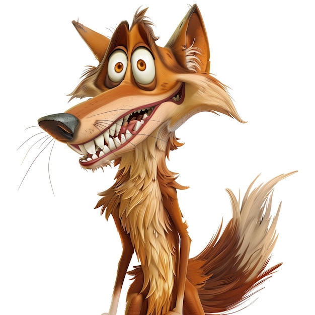 Cute Funny Cartoon Coyote Illustration for Children Book Generative AI