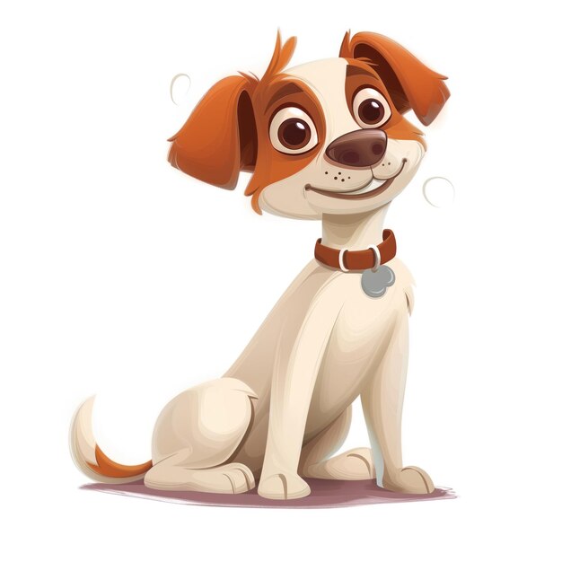 Photo cute funny cartoon dog illustration for children book generative ai