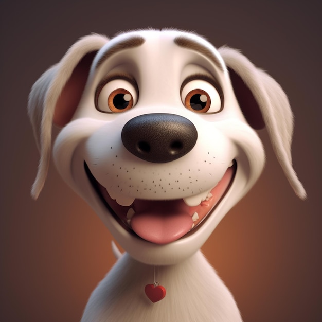 Premium AI Image  Cute funny cartoon dog with funny expression