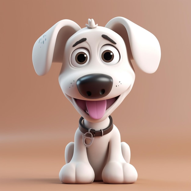 Cute funny cartoon dog with funny expression cartoon character smile face dog Generative AI