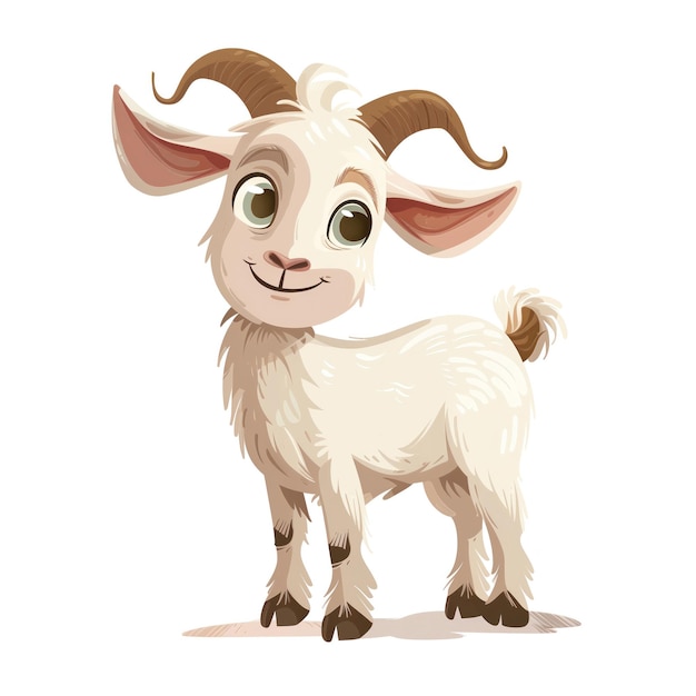 Cute Funny Cartoon Goat Illustration for Children Book Generative AI