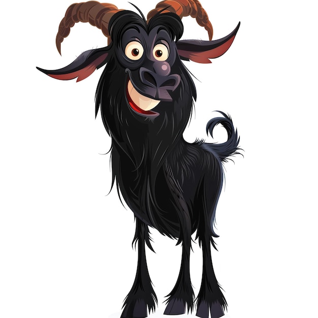 Cute Funny Cartoon Goat Illustration for Children Book Generative AI