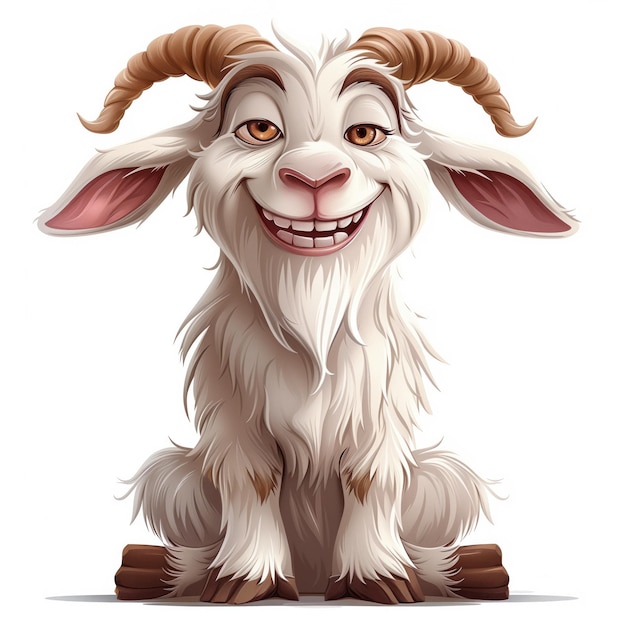 Cute Funny Cartoon Goat Illustration for Children Book Generative AI