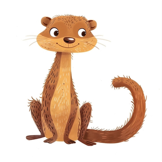 Photo cute funny cartoon mongoose illustration for children book generative ai