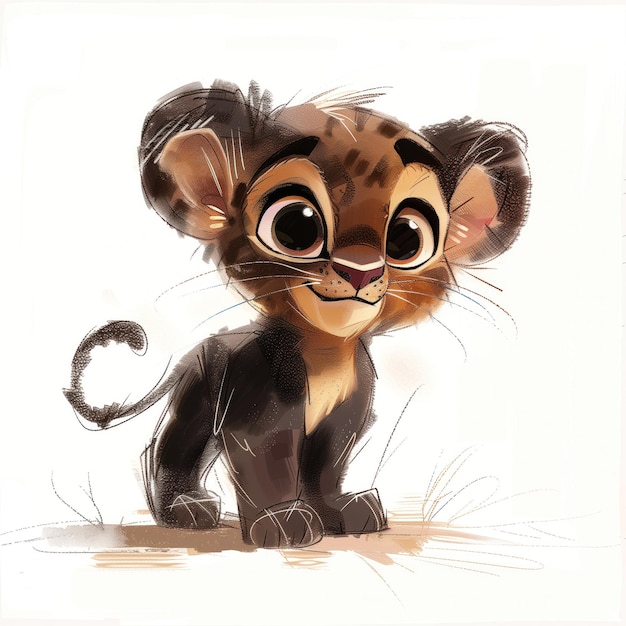 Cute Funny Cartoon Panther Illustration for Children Book Generative AI