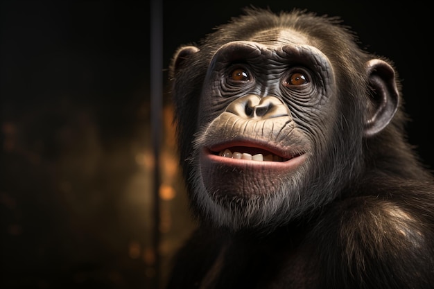 A cute funny chimpanzee ape illustration