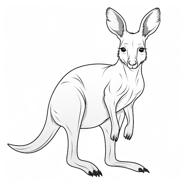 A cute and funny coloring page of a kangaroo