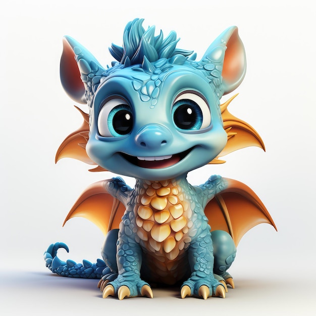 Photo cute funny dragon illustration