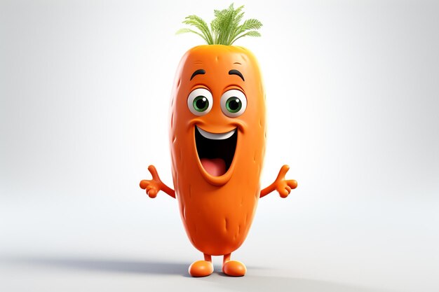 Cute funny and emotional vegetables character animated animated expressions quirky expressions playful expressions white background happy carrots