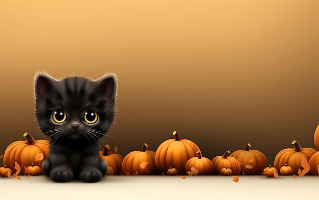 Cute and funny Halloween costume Halloween animal background with copy space