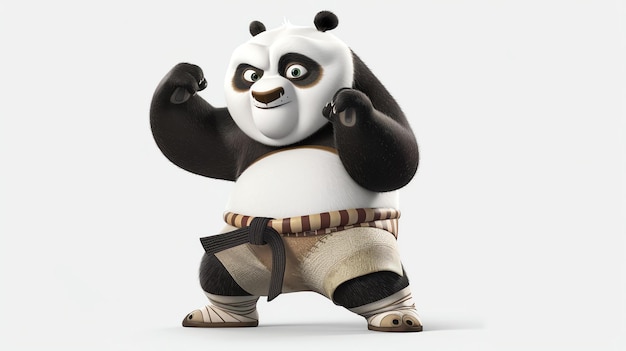 A cute and funny panda bear is standing in a fighting stance ready to take on any challenge It is a great image for a childrens book or a cartoon