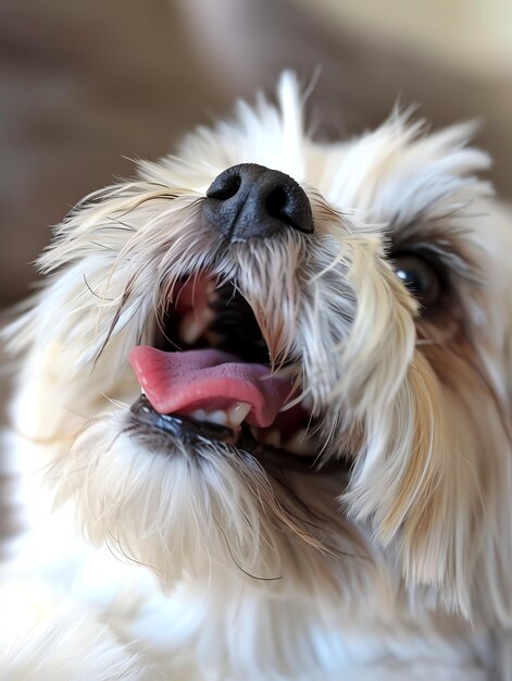 cute funny Shih Tzu with tongue