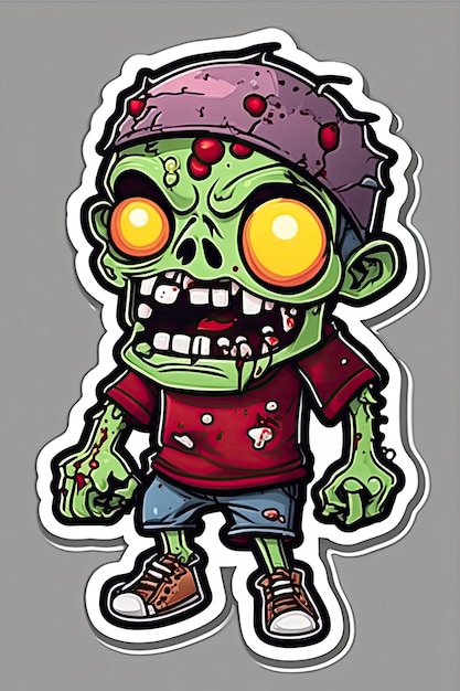 Photo cute funny zombie sticker
