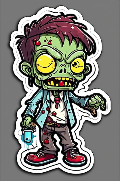 Photo cute funny zombie sticker