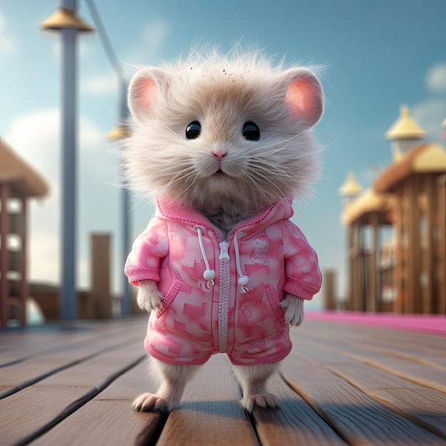 Photo cute furry animal ai generated cute mouse