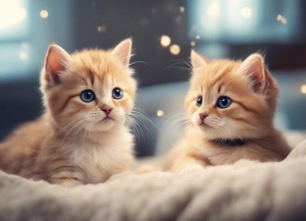 Photo a cute furry cats indoors