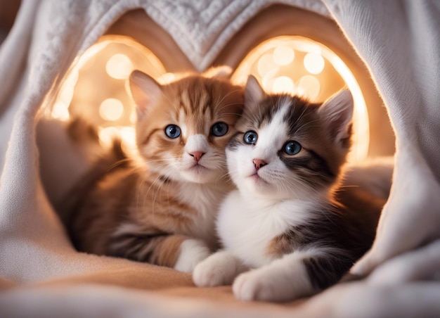 Photo a cute furry cats indoors