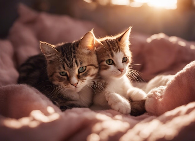 A Cute furry cats indoors