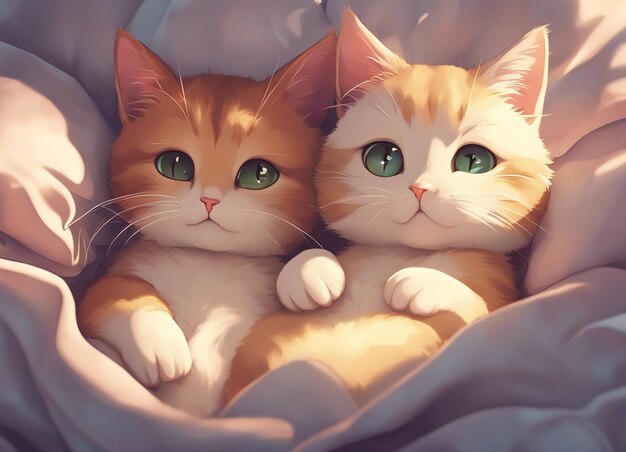 A Cute furry cats indoors