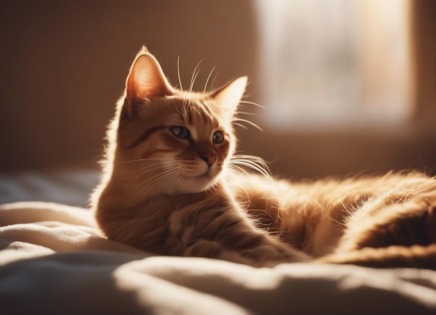 A Cute furry cats indoors