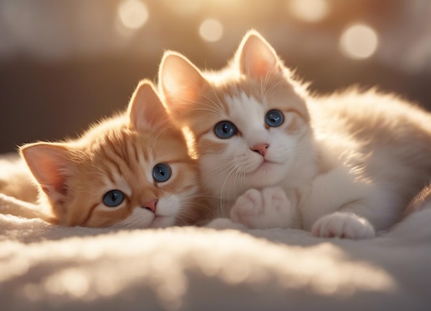 Photo a cute furry cats indoors