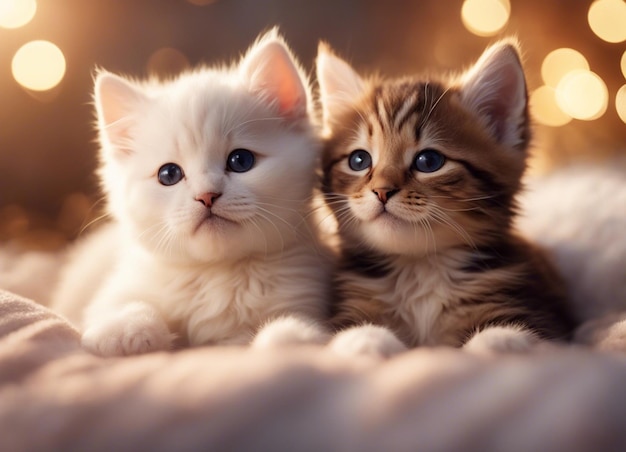 Photo a cute furry cats indoors